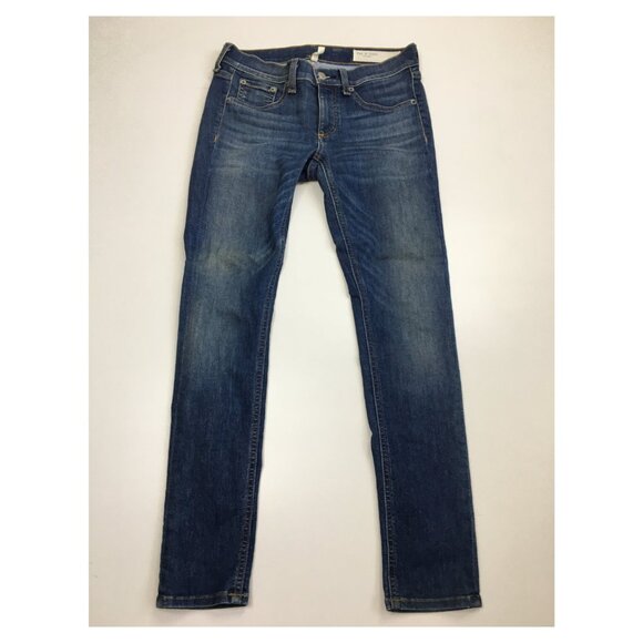RAG & BONE Rae Wash 5 Pocket Logo Hardware Ankle Skinny Denim Jeans - Picture 1 of 12